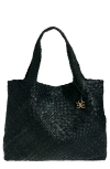 Sam Edelman Large Priya Woven Leather Tote In Black