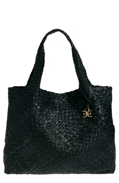 Sam Edelman Large Priya Woven Leather Tote In Black