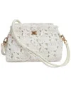 Sam Edelman Layla Floral Raffia Shoulder Bag In Eggshell