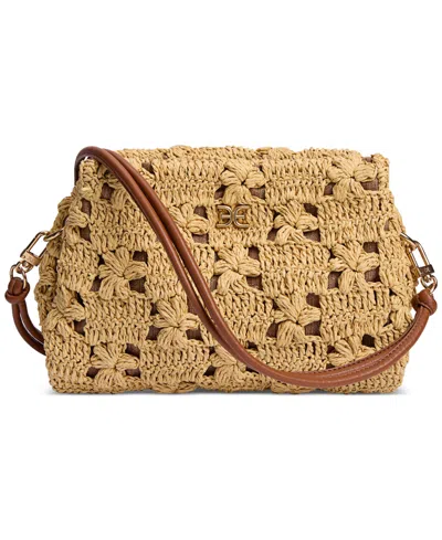 Sam Edelman Layla Floral Raffia Shoulder Bag In Natural