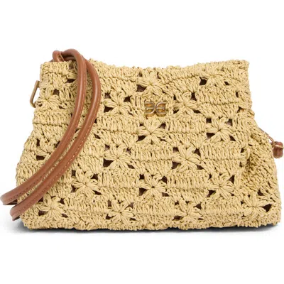 Sam Edelman Layla Floral Raffia Shoulder Bag In Neutral