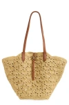 Sam Edelman Layla Floral Raffia Tote Bag In Neutral