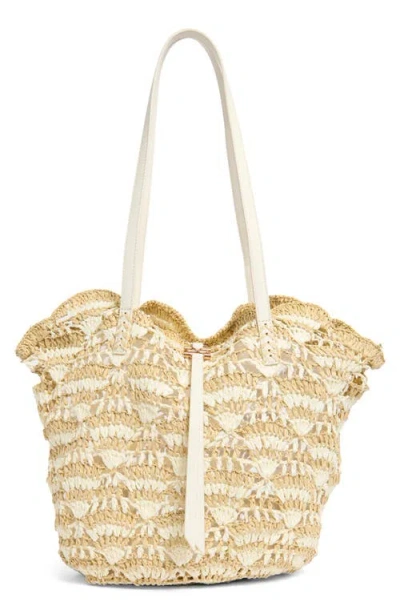 Sam Edelman Laylah Raffia Tote In White