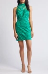 Sam Edelman Leaf Embroidered Sheath Dress In Forest