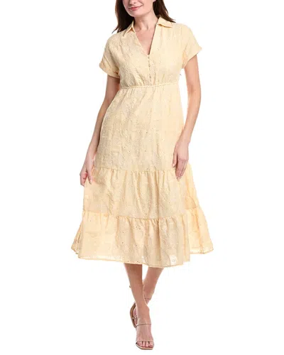 Sam Edelman Leaf Print Shirtdress In Yellow