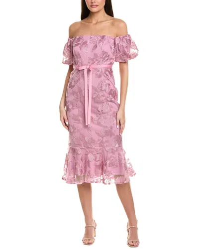 SAM EDELMAN SAM EDELMAN LEAFY EMBROIDERED MIDI DRESS