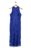 Sam Edelman Leafy Embroidered Sheath Maxi Dress In Cobalt