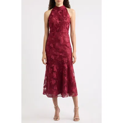 Sam Edelman Leafy Embroidery Midi Cocktail Dress In Multi