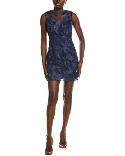 Sam Edelman Leafy Rose Outlined Mini Dress In Blue
