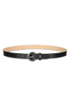 Sam Edelman Leather Inlay Belt In Black