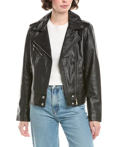 Sam Edelman Leather Moto Jacket In Black