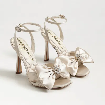 SAM EDELMAN SAM EDELMAN LEXI STILETTO HEEL SANDAL MODERN IVORY SATIN