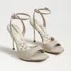 Sam Edelman Lilian Stiletto Heel Sandal Soft Gold Linen In Gold