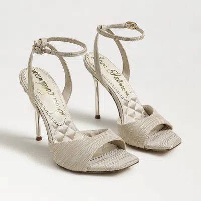 Sam Edelman Lilian Stiletto Heel Sandal Soft Gold Linen