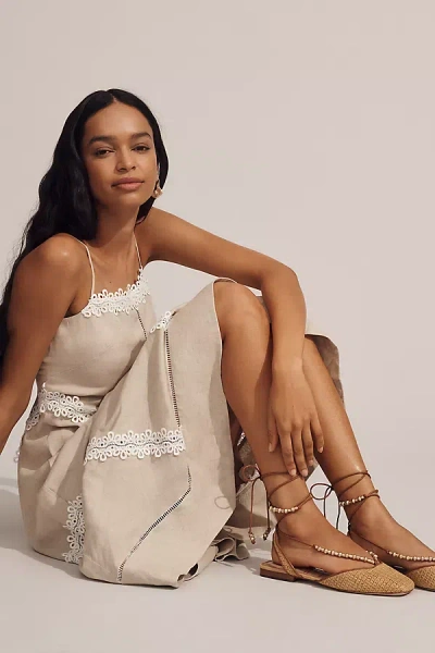 Sam Edelman Lily Ankle Wrap Mules In Neutral