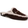 Sam Edelman Linnie Faux Shearling Mule In Cafe Noir