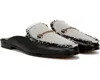 Sam Edelman Linnie Fray Slippers Womens Us 6 Black White Slip On Mule Gbnc650 In Black