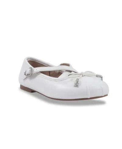 Sam Edelman Kids' Little And Big Girls Felicia Crosstrap Ballet Flat In White