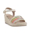 Sam Edelman Little And Big Girls Lucia Band Espadrille Wedge Shoe In Multi