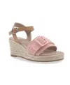 Sam Edelman Little And Big Girls Lucia Buckle Espadrille Wedge Shoe In Pink