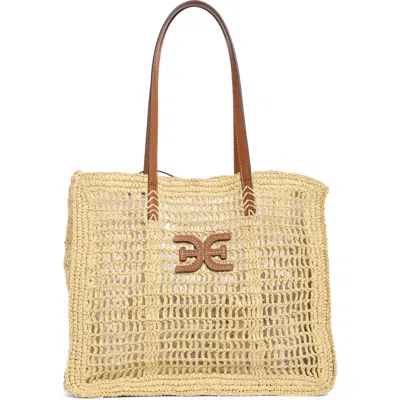 Sam Edelman Lizzie Raffia Tote In Brown
