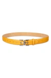 Sam Edelman Logo Buckle Belt In Orange