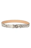 Sam Edelman Logo Buckle Belt In Grey Snake