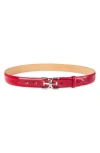 Sam Edelman Logo Buckle Belt In Red