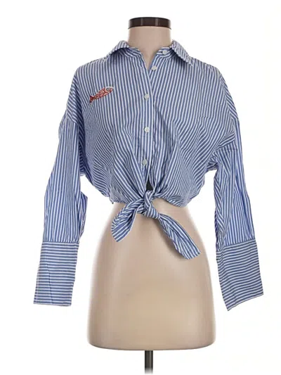 Pre-owned Sam Edelman Long Sleeve Blouse In Blue