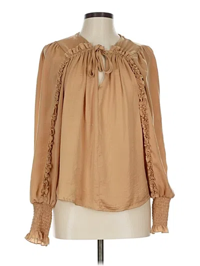 Pre-owned Sam Edelman Long Sleeve Blouse In Brown