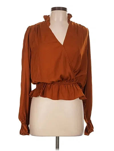 Pre-owned Sam Edelman Long Sleeve Blouse In Brown