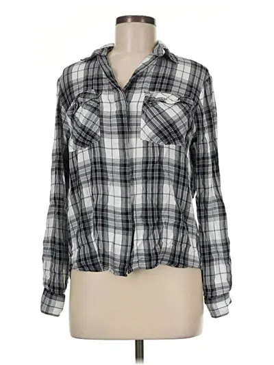 Pre-owned Sam Edelman Long Sleeve Button Down Shirt In Silver