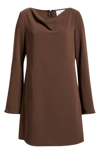 Sam Edelman Long Sleeve Minidress In Brown