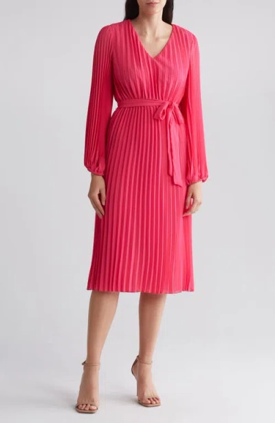 Sam Edelman Accordion Pleated Midi Dress In Pink