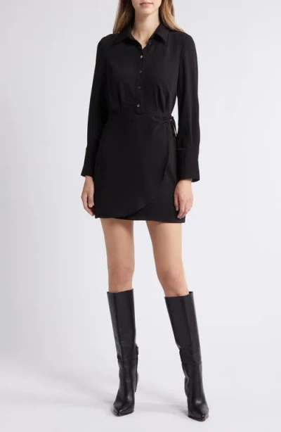 Sam Edelman Long Sleeve Sheath Shirtdress In Black