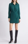 Sam Edelman Long Sleeve Sheath Shirtdress In Hunter