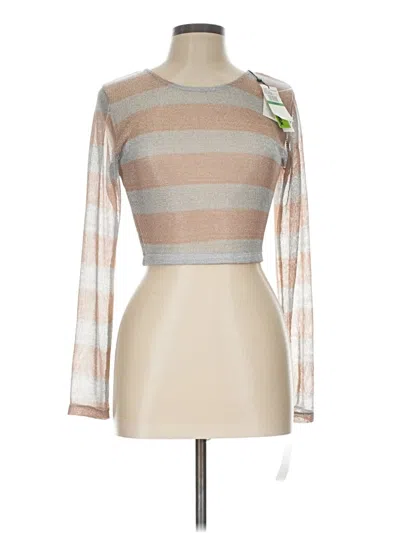 Pre-owned Sam Edelman Long Sleeve T-shirt In Tan