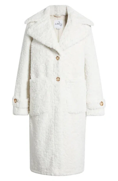 Sam Edelman Longline Faux Fur Coat In Ivory