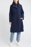 Sam Edelman Longline Hooded Jacket In Navy
