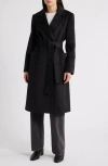 Sam Edelman Wool Blend Wrap Coat In Black