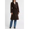 Sam Edelman Longline Wrap Coat In Brown