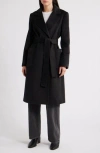 Sam Edelman Wool Blend Wrap Coat In Black