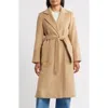 Sam Edelman Longline Wrap Coat In Brown