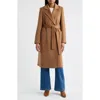 Sam Edelman Longline Wrap Coat In Brown