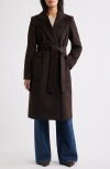 Sam Edelman Longline Wrap Coat In Brown