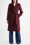 Sam Edelman Longline Wrap Coat In Burgundy