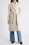 Sam Edelman Longline Wrap Coat In Neutral