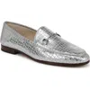 Sam Edelman Loraine Glamour Bit Loafer Matte Silver Fabric In Silver