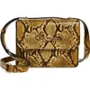 Sam Edelman Loraine Faux Leather Convertible Box Shoulder Bag In Yellow Snake