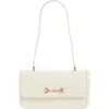 Sam Edelman Loraine Flap Embossed Faux Leather Shoulder Bag In White